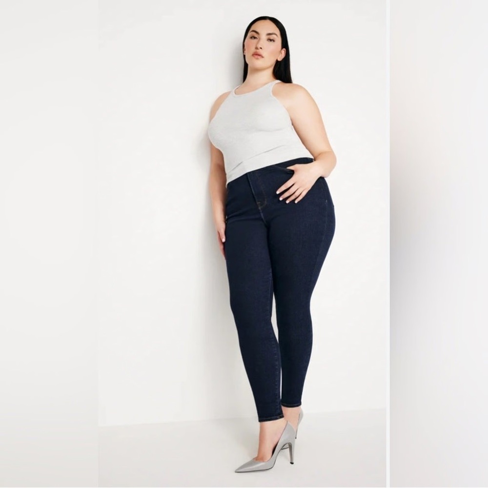 Good American Dark Indigo Skinny Jeans Plus Size